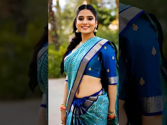 AI model beautiful saree navel | Silk saree fashion ️