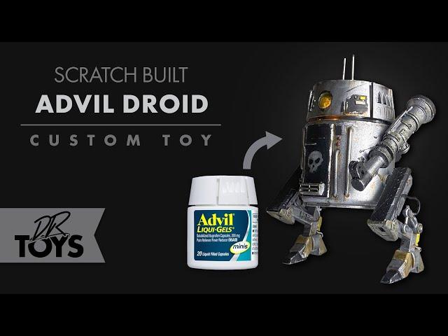 How to make a scratch build droid from recycled trash - an old Advil bottle By DR Toys