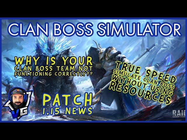 Raid Shadow Legends Clan Boss Simulator % Patch 1.15 News