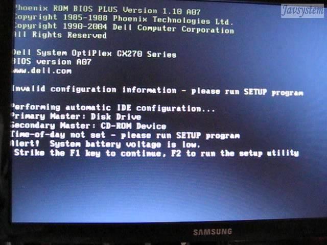 Strike F1 to retry boot, F2 for setup utility - Dell OptiPlex GX270