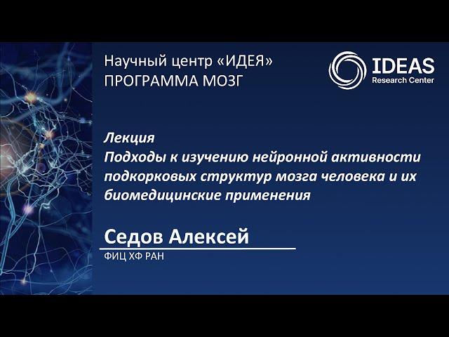 Лекция А.C. Седова. Подходы к изучению нейронной активности подкорковых структур мозга человека ...