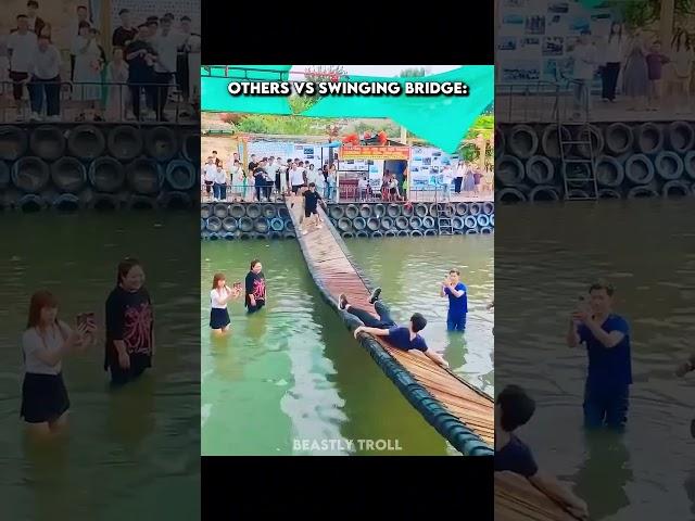 Swinging Bridge Challenge is Crazy