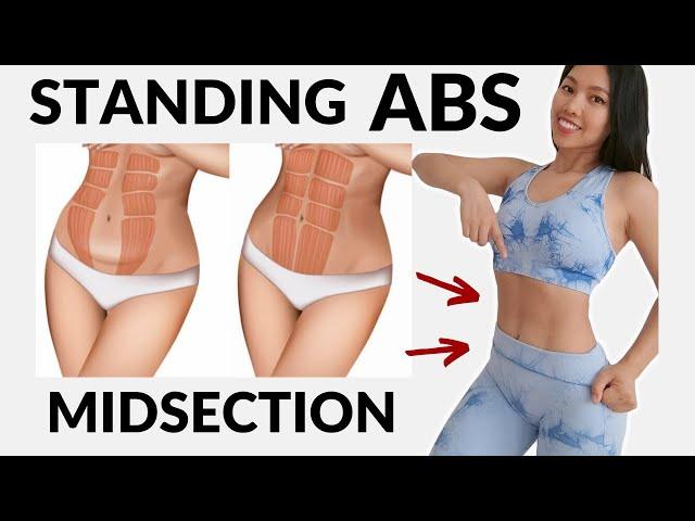 Standing Abs & mid-section, lose hanging belly bulge, tighten core, low impact, no jumping/ crunches