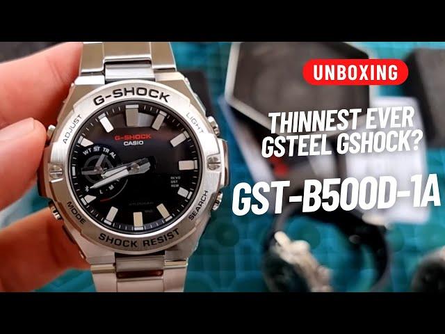 THE (NEW) THINNEST EVER GSTEEL GSHOCK! (GST-B500D-1A UNBOXING)