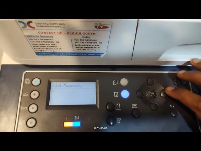 xerox 3325 Admin password and configuration report off by function