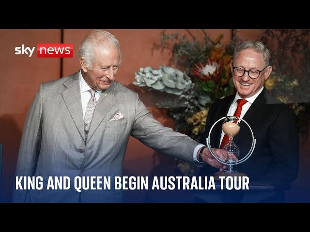 King Charles jokes about 'sands of time' on Australia trip