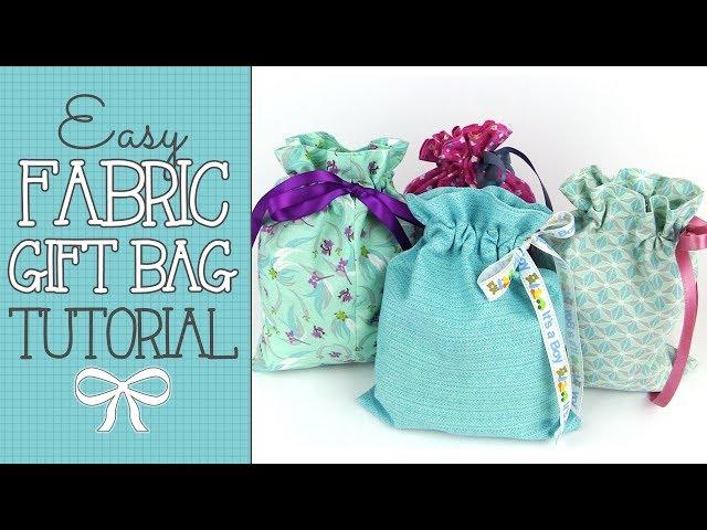 Drawstring Fabric Gift Bag Tutorial - Quick & EASY Scrap Buster