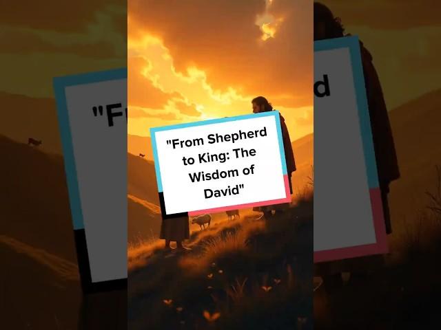 From Shepherd to King: The Wisdom of David