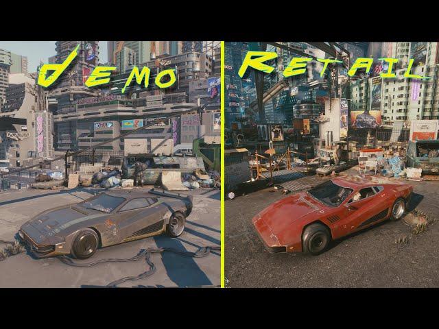 Cyberpunk 2077 2018 Demo vs Retail RTX 3080 4K Graphics Comparison