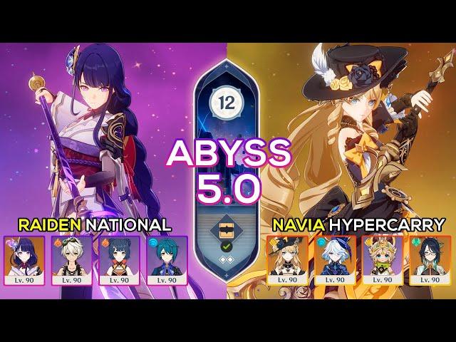 C0 Navia Hypercarry & C0 Raiden National | Spiral Abyss 5.0 | Genshin Impact