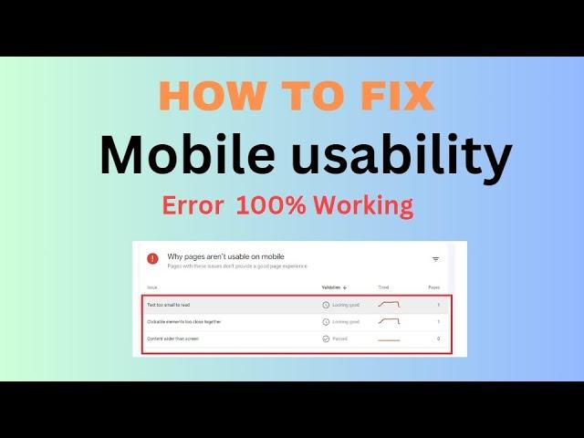 How to Fix mobile usability Error | Text too small to read | Clickable elements too close together