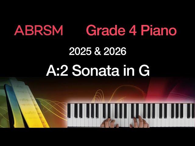 Sonata in G / ABRSM Grade 4 Piano 2025 & 2026, A:2 / Synthesia Piano tutorial + Slow Version