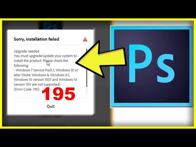 Sorry Installation Failed Photoshop CC 2020 Error Code 195| Windows 10/8/7