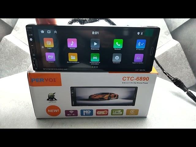 Магнитола 1 din с экраном Андроид Pioneer Ok (PERVOI) CTC-6890