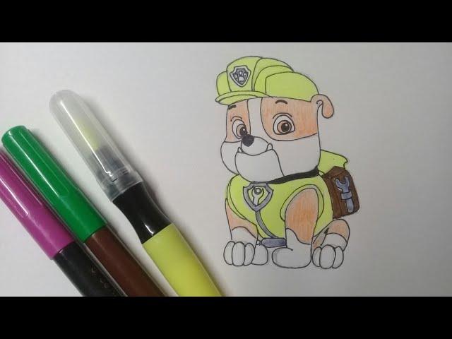 Крепыш как нарисовать ЩЕНЯЧИЙ ПАТРУЛЬ / speed drawing Rubble paw patrol