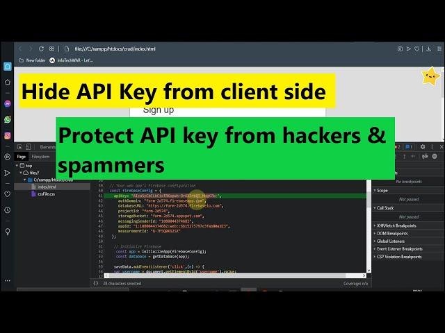 Hide API Key in client side on Firebase or other applications