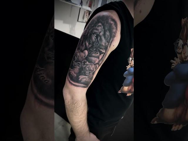 lion tattoo - family tattoo cover up #tattoo #liontattoo #coveruptattoo