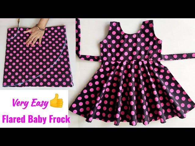 Very Easy Full Flared Umbrella Cut Baby Frock Cutting and stitching