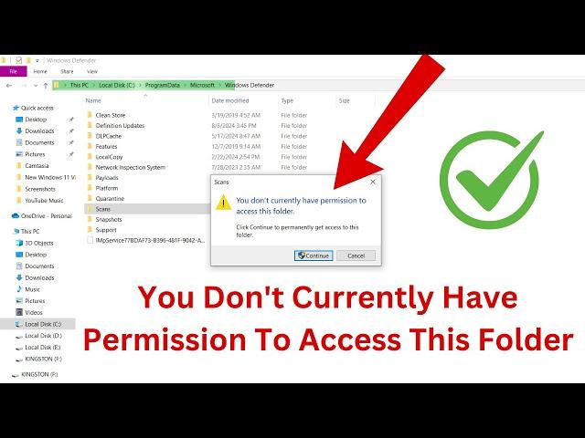 Fix "You Don't Currently Have Permission To Access This Folder" Windows 10 (Easy Way)