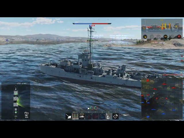 War Thunder; Asagao (YTE-01); No easy targets, so I focus on shooting at destroyers; Naval Arcade