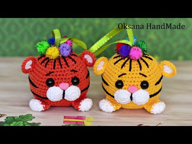 Новогодние Тигрята крючком. Мастер класс и схема. Tiger crochet pattern