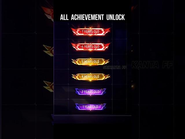 All Old Achievements Unlock  7 Years Old Title | Achievement Free Fire #freefire #srikantaff