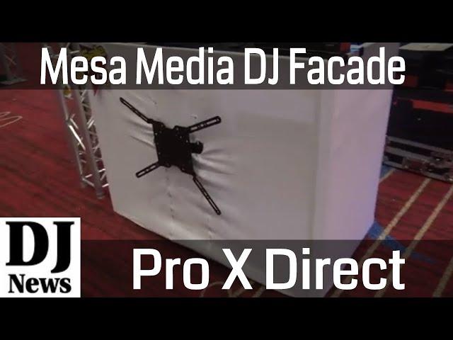 MESA MEDIA DJ Facade Table Workstation Incl. TV Mount, White & Black Scrim Set and Carry Bag