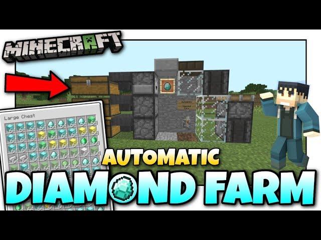 AUTOMATIC DIAMOND FARM Tutorial ️ Minecraft Bedrock - PS4,MCPE ,Xbox ,Windows,Switch