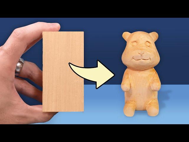 Carving a Cute Bear out of Wood!