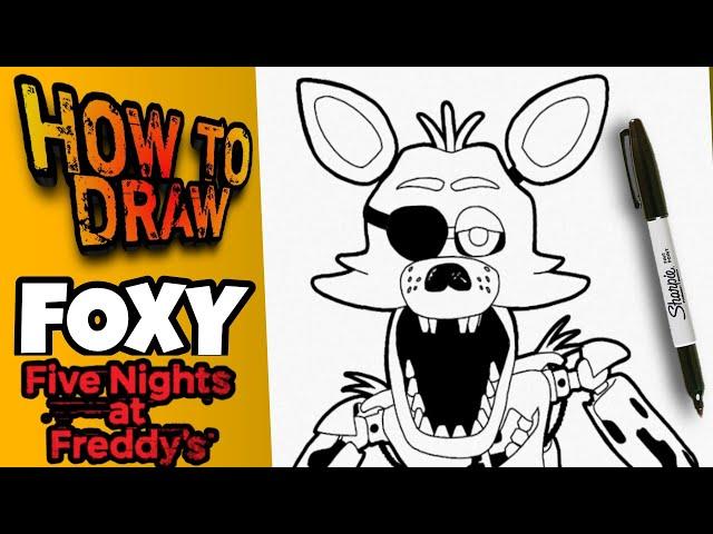 HOW TO DRAW FNAF FOXY STEP BY STEP | como dibujar a foxy de fnaf fácil y paso a paso