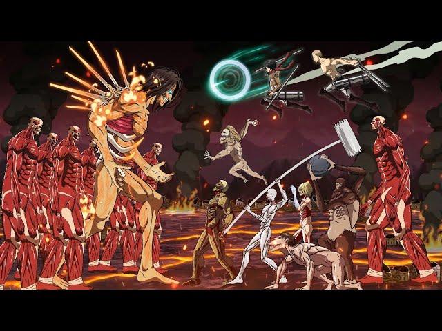 Full Episode of Eren, Levi, Mikasa, Armin vs Armored Titan, Female, Jaw, Warhammer - Attack on Titan