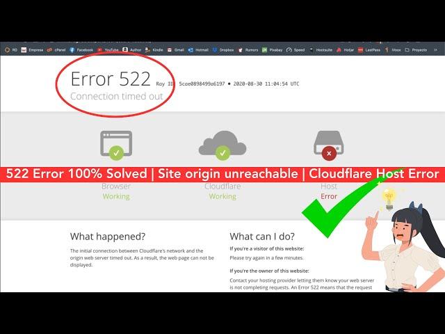 How to fix Error 523 origin is unreachable | Error 522 connection timed out | Cloudflare Host Error