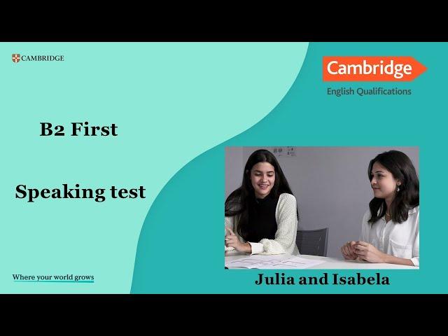 B2 First Julia and Isabela