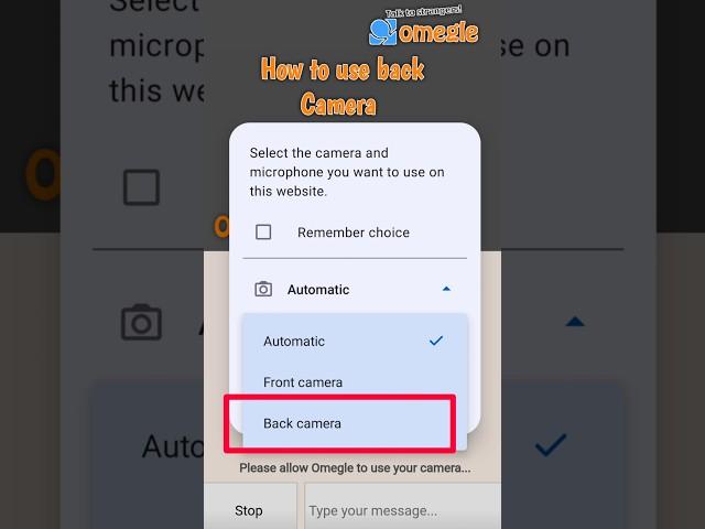 how to use back camera in Omegle,#shorts
