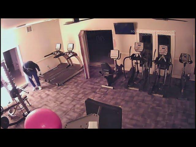 Shocking video shows suspect break into apartment gym, light it on fire