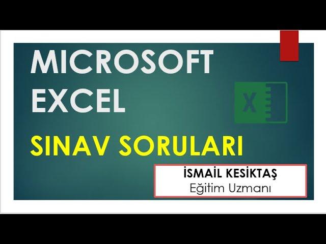 Microsoft Excel Sınav Soruları bilgisayar işletmenlik sınav soruları