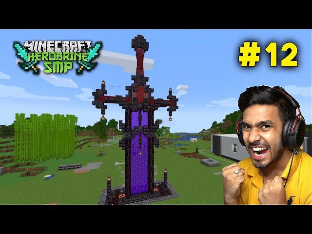 AJJUBHAI BUILD NETHER SWORD PORTAL IN HEROBRINE SMP | MINECRAFT GAMEPLAY #12