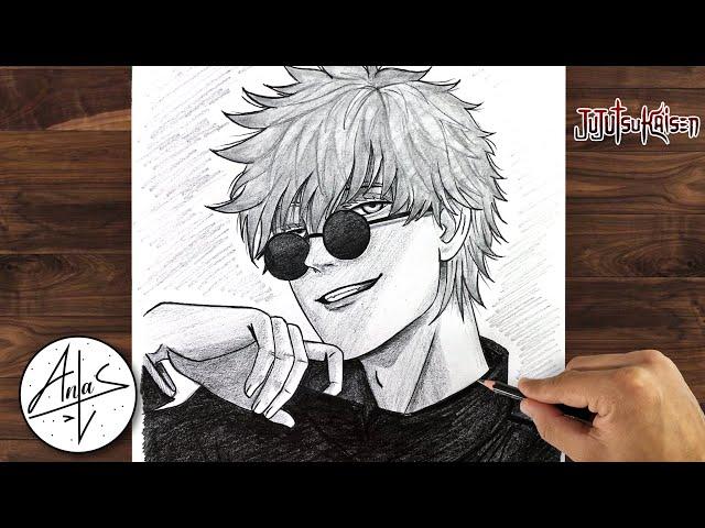 How To Draw GOJO SATORU | Anime Drawing Tutorial Easy step by step