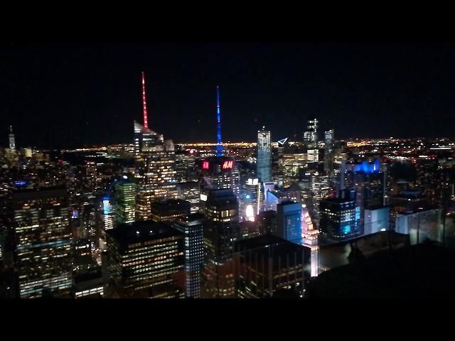 New York City - Top of the Rock - Rockfeller Center 360° view by night