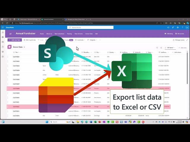 How to export SharePoint or Microsoft Lists data to Excel or CSV