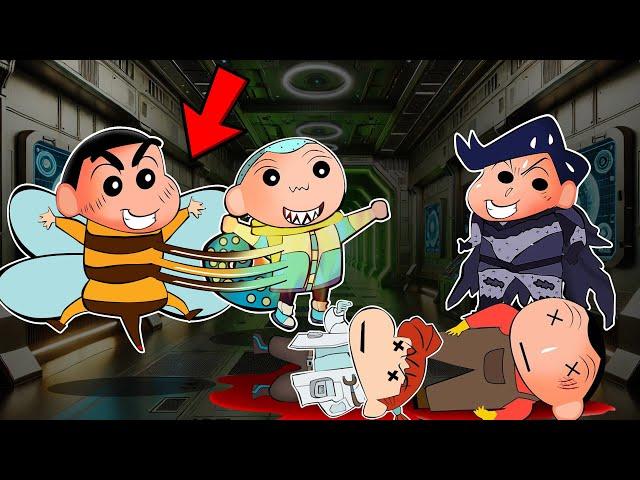 Honey Bee Shinchan Attached With Imposter To Win In Super Sus  | Shinchan Playing Among Us 3D 