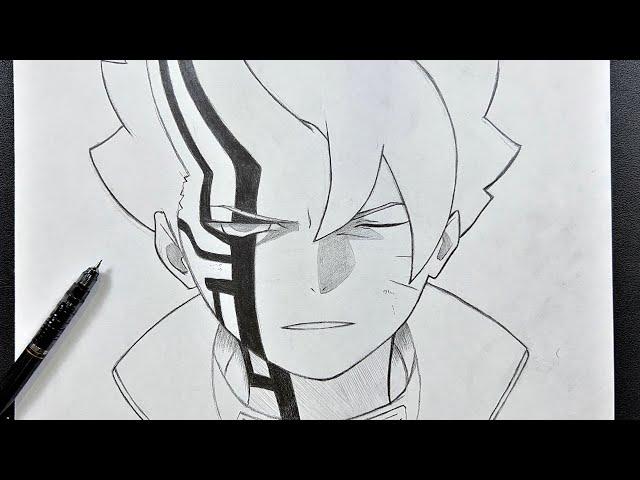 How to draw boruto otsutsuki mode | step-by-step | Easy to draw