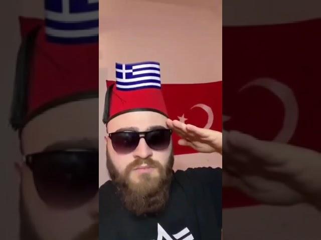 some turkish man getting angry over greek flag (not mine)