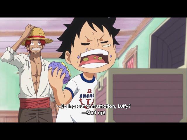 Luffy was angry with Shanks, so he accidentally ate the Gomu Gomu Devil Fruit || ONE PIECE