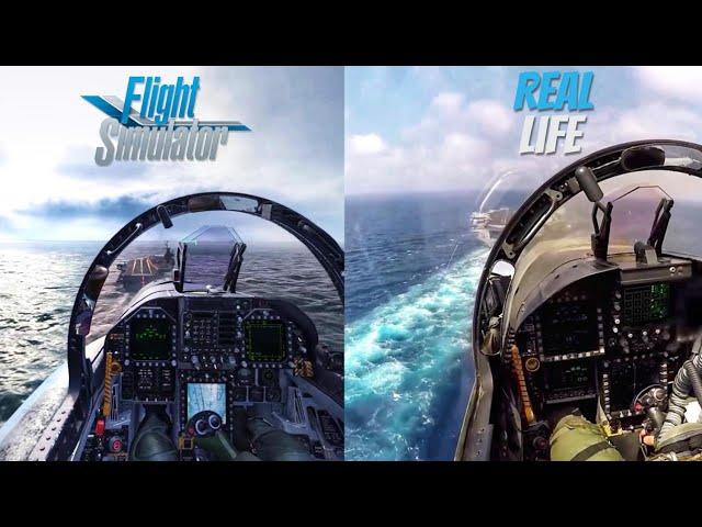 Flight Simulator vs Real Life | F/A-18 Carrier Landing MAX GRAPHICS