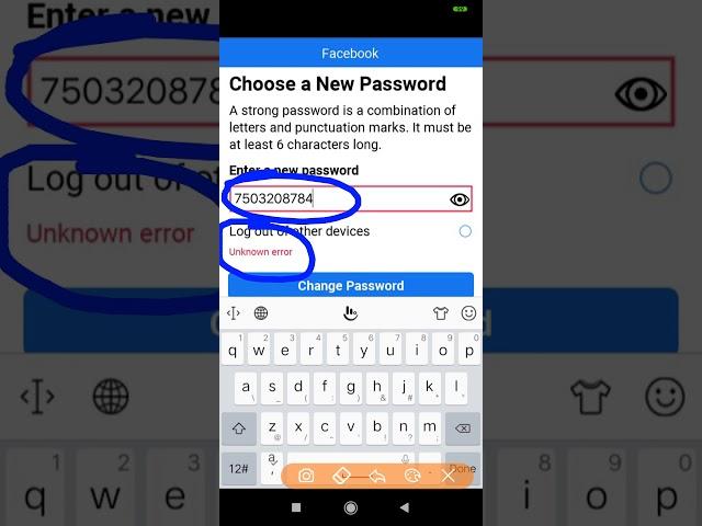 Fix Facebook An Unknown Error While Changing The Password Problem Solved