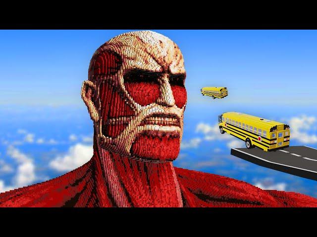 We DESTROYED a Massive Colossal Titan with Cars (Teardown Multiplayer)