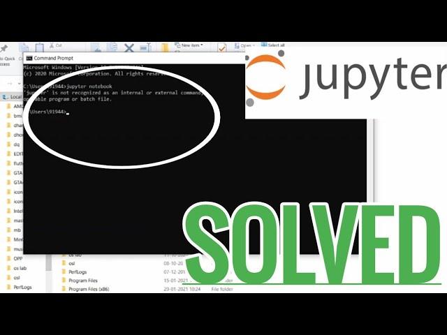 Jupyter is not recognized as an internal or external command solved | Jupyter notebook error solved