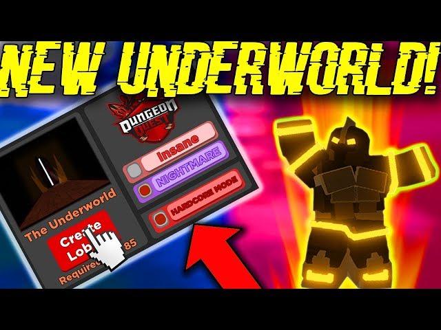 *NEW* UNDERWORLD DUNGEON, NEW LOOT, NEW ARMOR, 3 NEW BOSSES! HARD (ROBLOX DUNGEON QUEST)