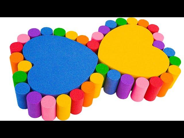 ASMR Video | Wonderful Double Rainbow Heart From Kinetic Sand | 1000+ Satisfying Idea By Yo Yo